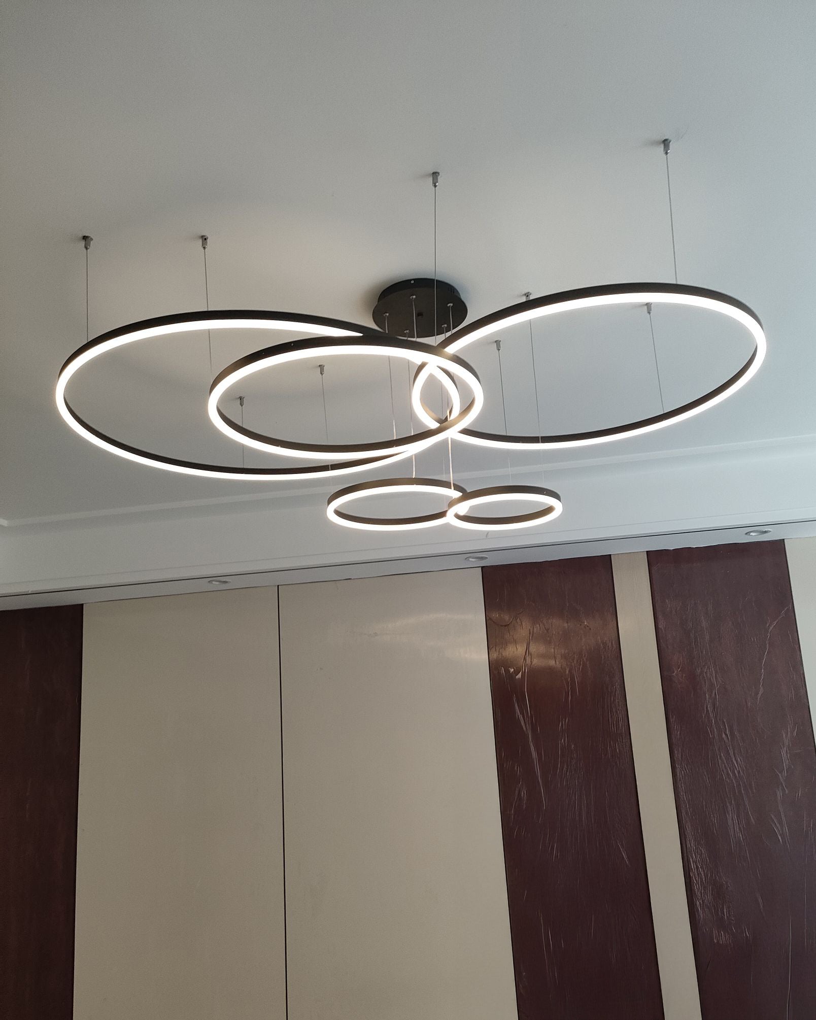WOMO Wohnzimmer Pendelleuchte Kronleuchter Ring mit Fernbedienung-WM2003