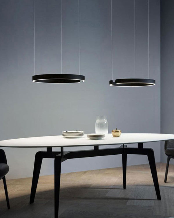 WOMO Schwarz/Gold Ring Led Kronleuchter-WM2009