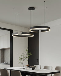 WOMO Schwarz/Gold Ring Led Kronleuchter-WM2009