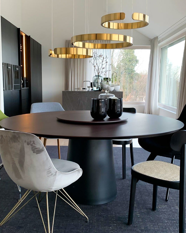 WOMO Black/Gold Ring LED Chandelier-WM2009