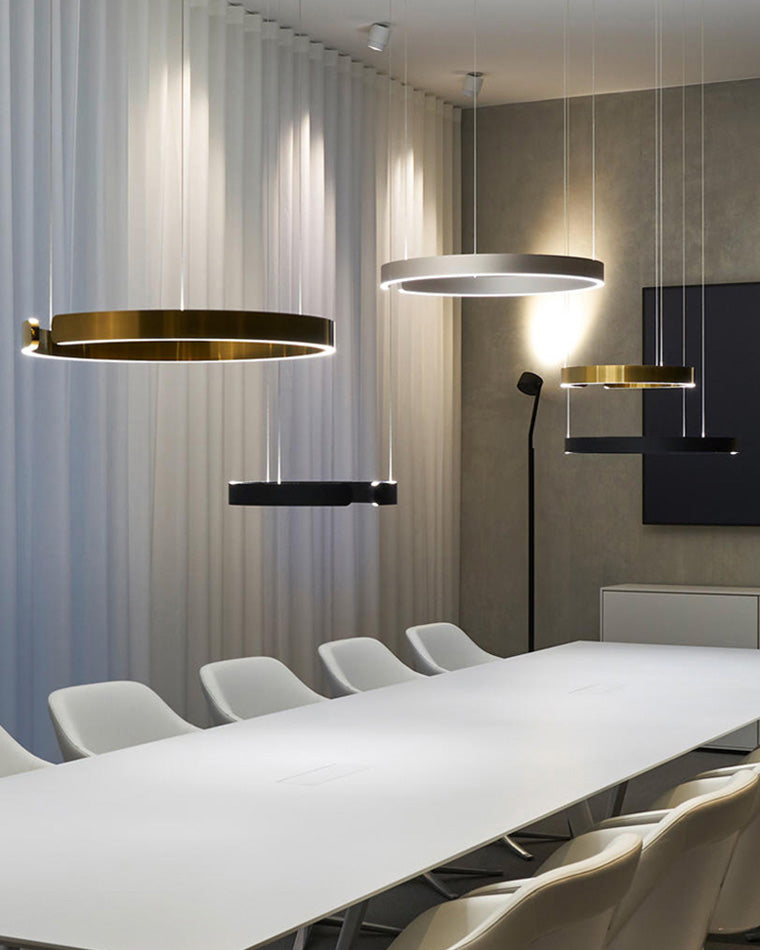 WOMO Black/Gold Ring LED Chandelier-WM2009