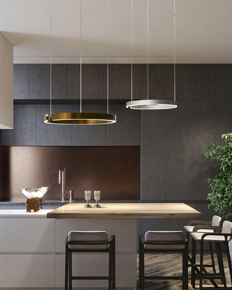 WOMO Black/Gold Ring LED Chandelier-WM2009