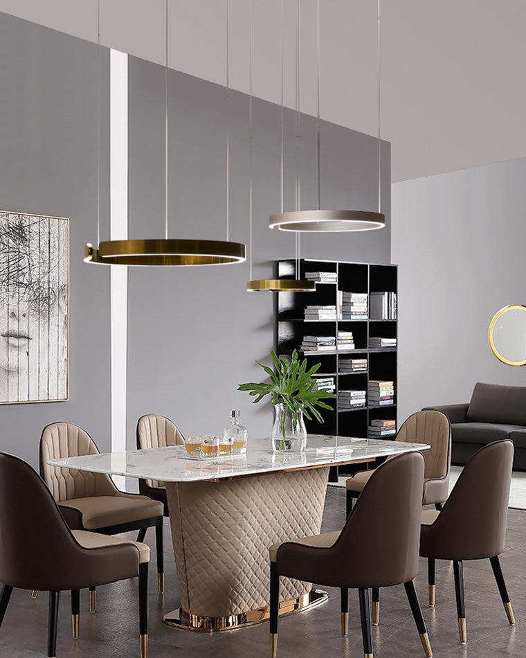 WOMO Black/Gold Ring LED Chandelier-WM2009