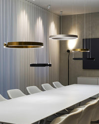 WOMO Schwarz/Gold Ring Led Kronleuchter-WM2009