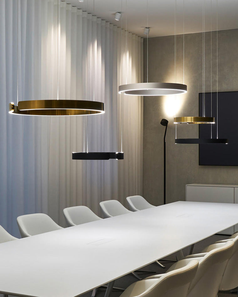 WOMO Black/Gold Ring LED Chandelier-WM2009