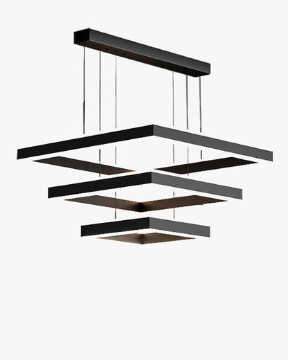 WOMO Tiered Black Square Chandelier-WM2016