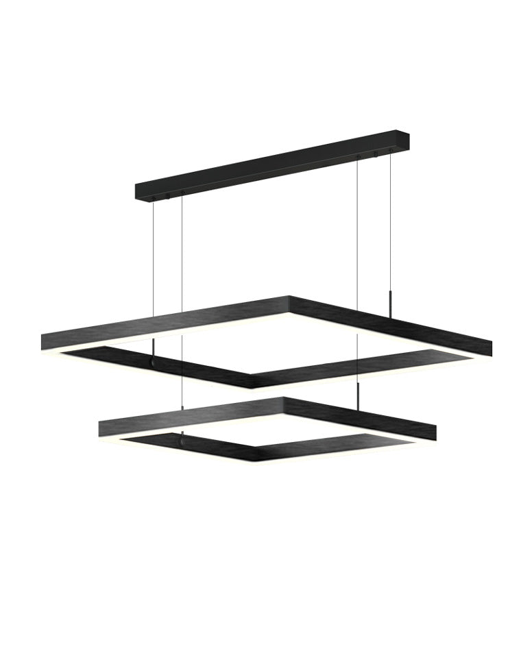 Lustre étagé WOMO, carré, noir-WM2016