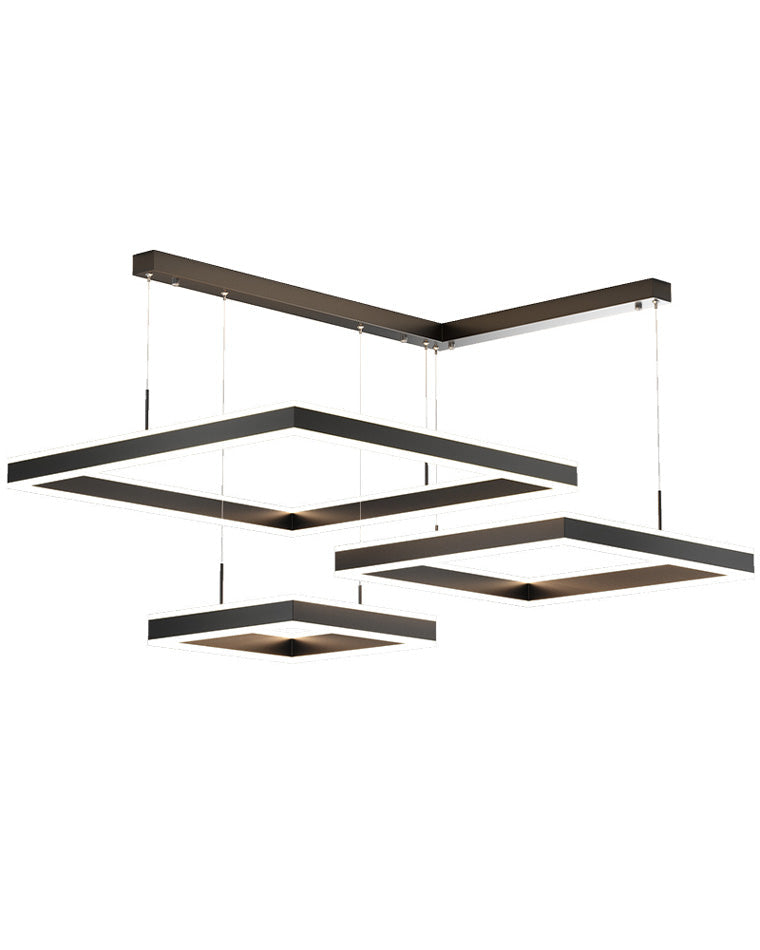 Lustre étagé WOMO, carré, noir-WM2016