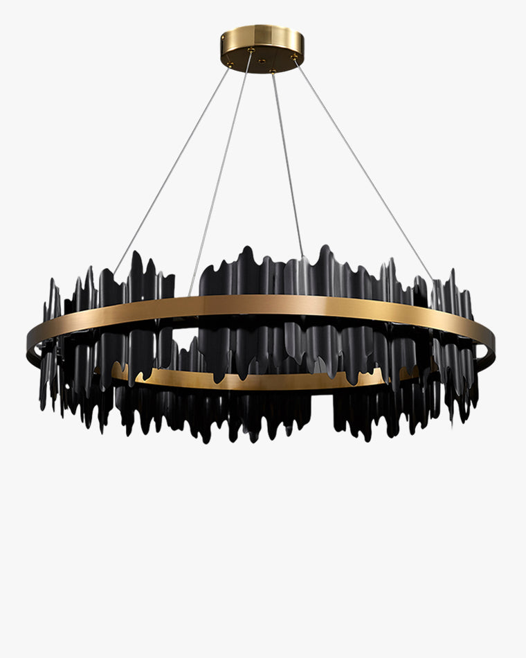 WOMO Iceberg Round Black Gold Chandelier-WM2183