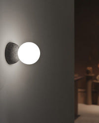 WOMO Wall Light with White and Black Glass Sphere - WM6103