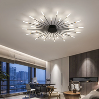 WOMO Unusual LED Ceiling Light Black Metal Large Living Room Modern-WM1000