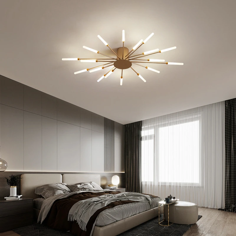 WOMO Unusual LED Ceiling Light Black Metal Large Living Room Modern-WM1000
