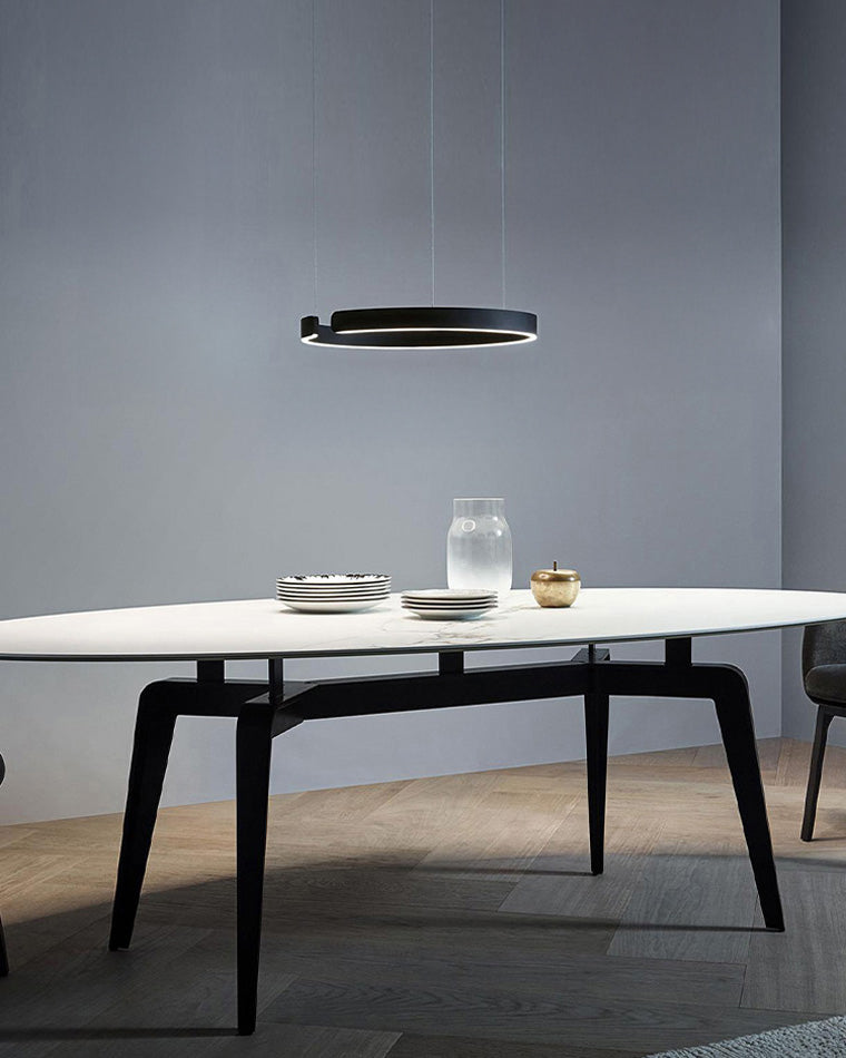 WOMO Black/Gold Ring LED Chandelier-WM2009