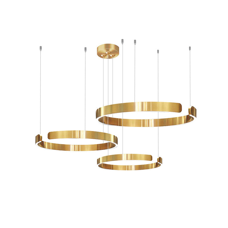 WOMO Black/Gold Ring LED Chandelier-WM2009