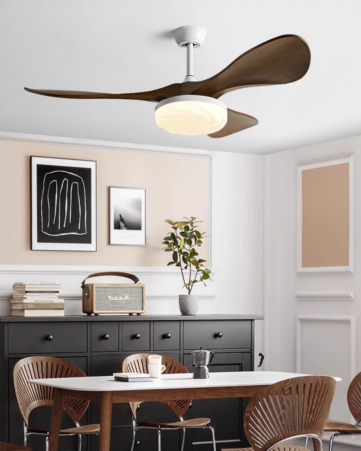 WOMO Moderner Deckenventilator mit hellem Licht - WM5256