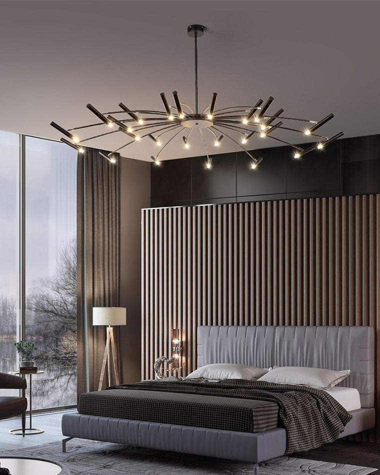 WOMO LED Kerzen Kronleuchter Breit modern-WM2038