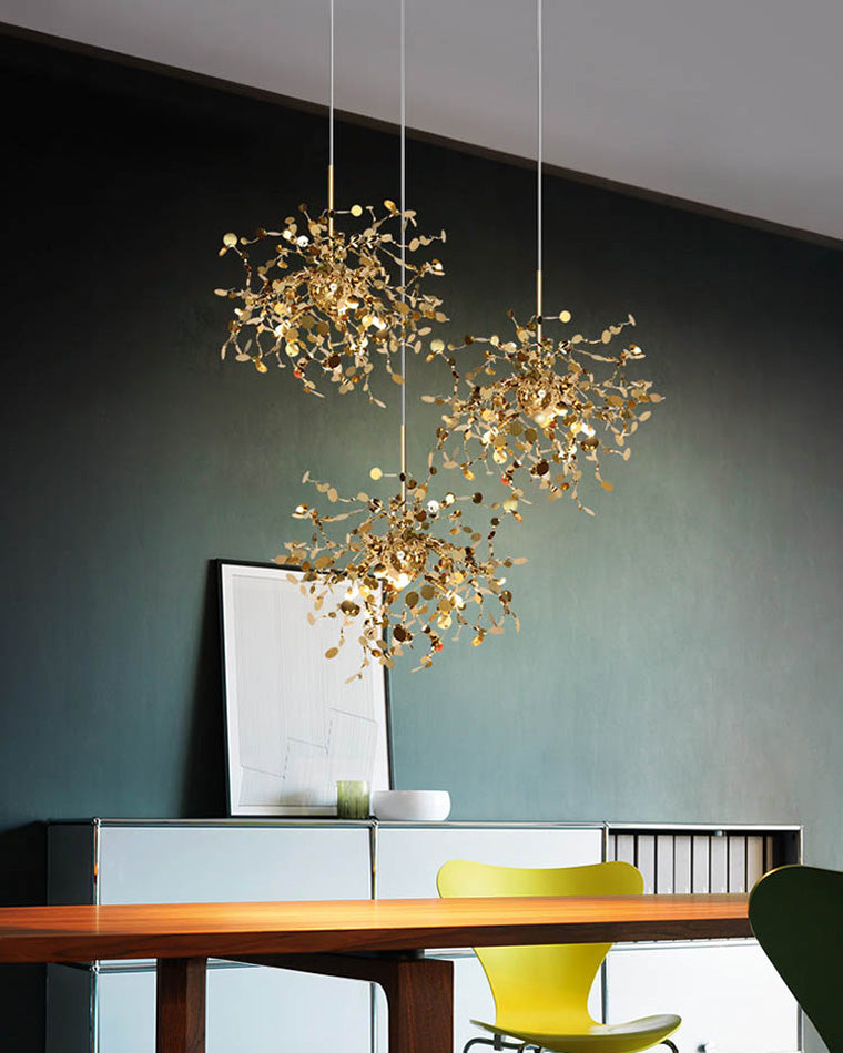 WOMO Cluster Pendant Light Silver Gold Dining Table Modern-WM2042
