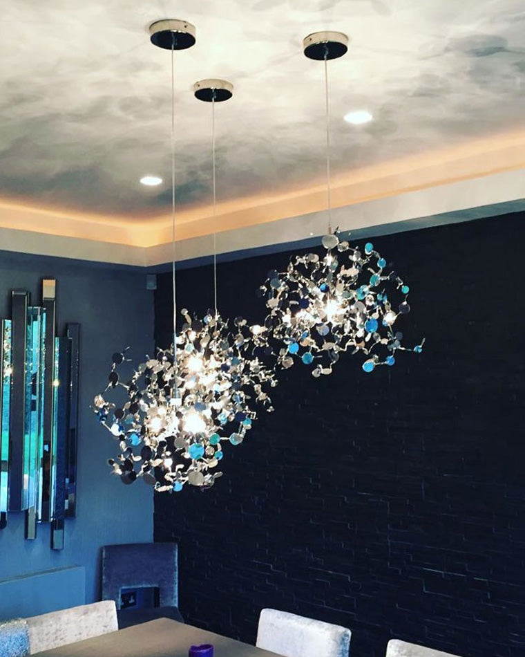 WOMO Cluster Pendant Light Silver Gold Dining Table Modern-WM2042
