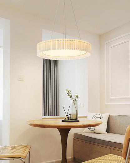 WOMO Round Pleated Fabric Pendant Light-WM2050