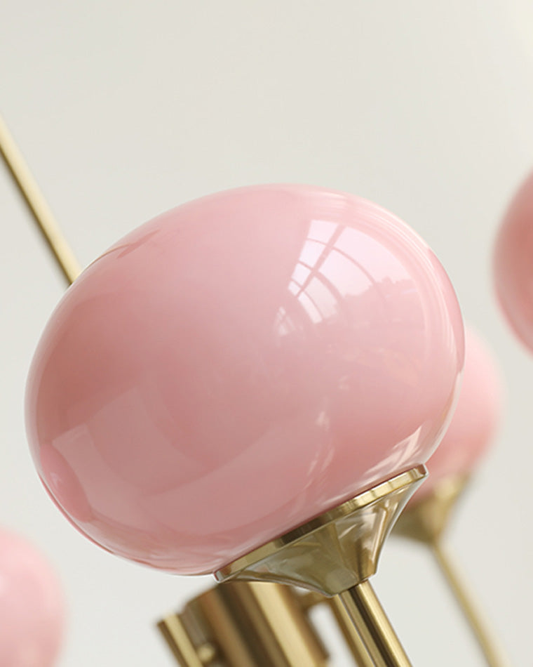 WOMO Kronleuchter mit rosa Glaskugeln-WM2052