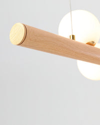 WOMO Lustre linéaire globe en bois-WM2055