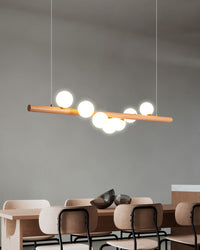 WOMO Lustre linéaire globe en bois-WM2055