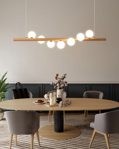WOMO Wood Linear Globe Chandelier-WM2055