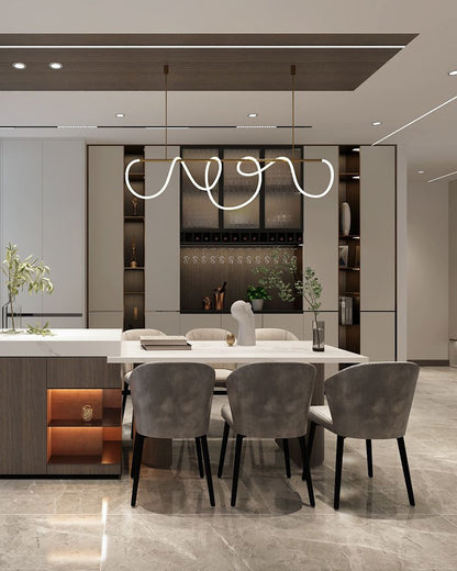 WOMO Rope Led Linear Brass Chandelier-WM2059a