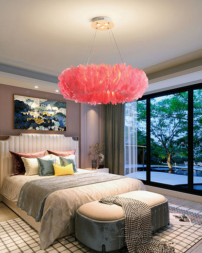 WOMO Feather Round Pendant Light-WM2060