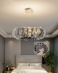 WOMO Feather Pendant Light Round Bedroom-WM2060