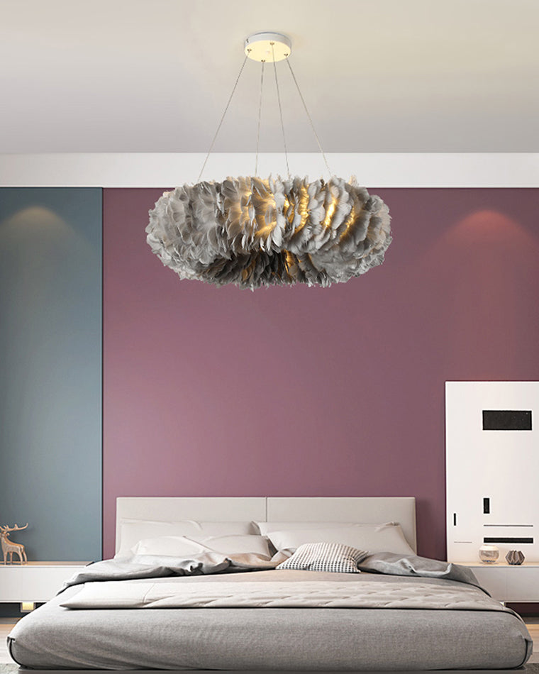 WOMO Feder Pendelleuchte Rund Schlafzimmer-WM2060