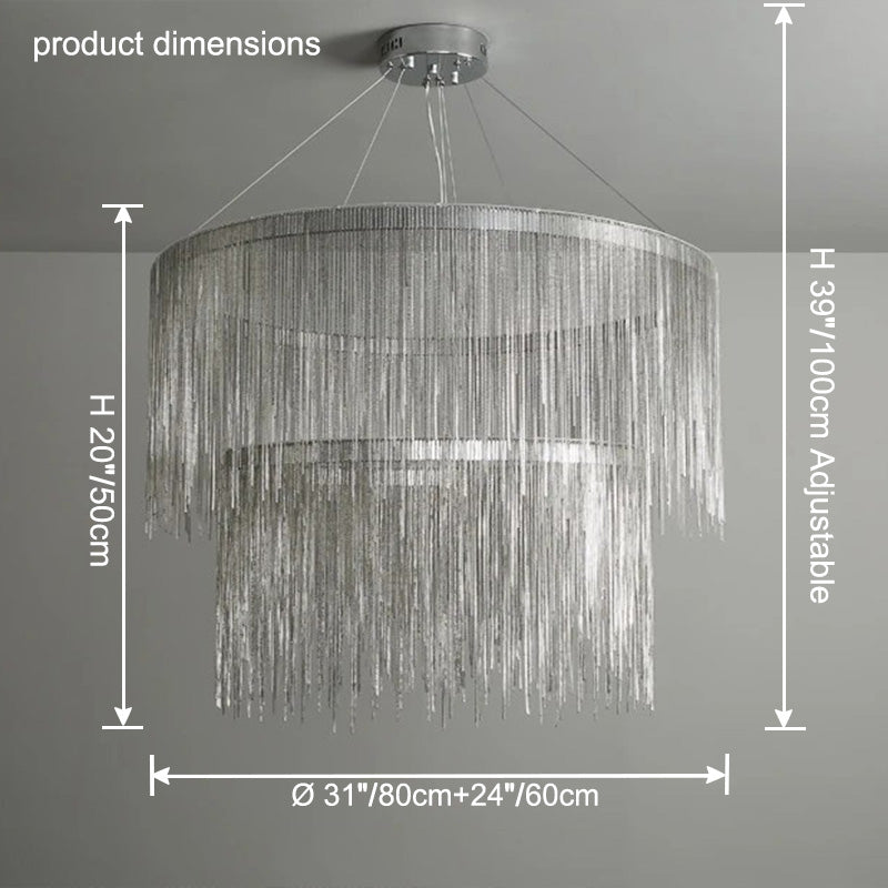 WOMO Tiered Fringe Chandelier-WM2062c