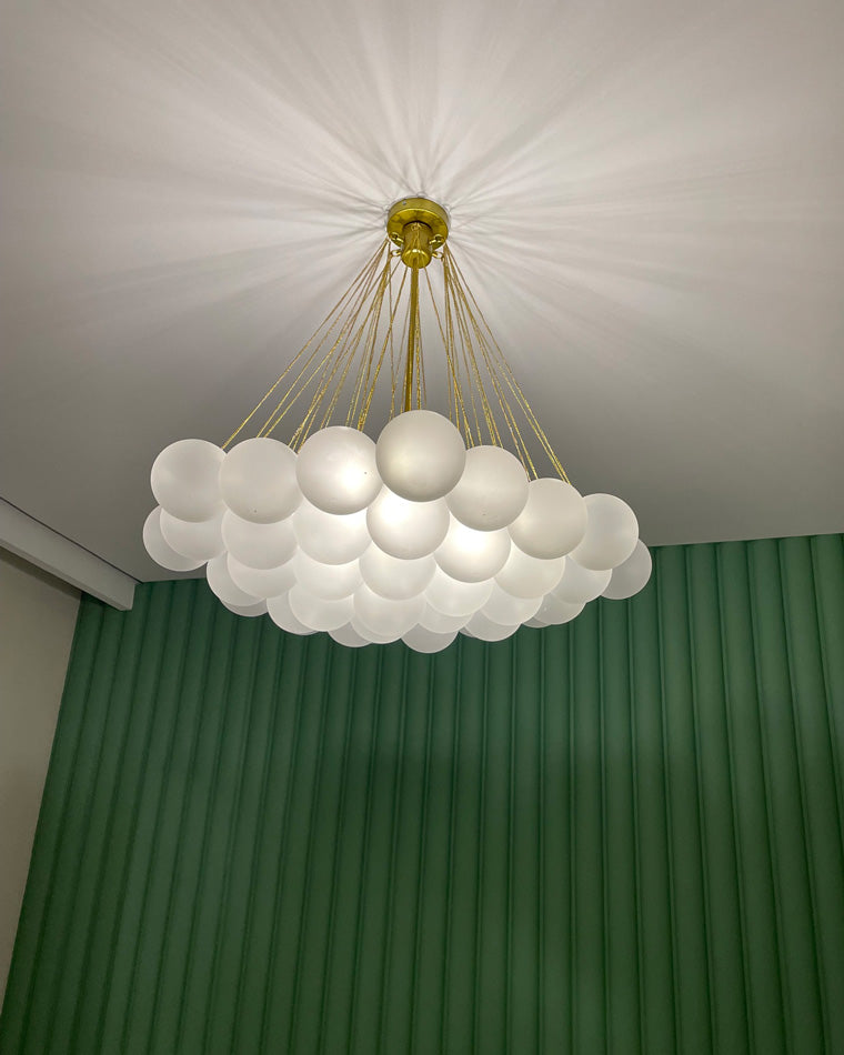 WOMO Cluster Milchglas-Blasen-Kronleuchter-WM2068