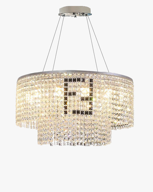 WOMO 2 Tier Round Crystal Chandelier-WM2071a