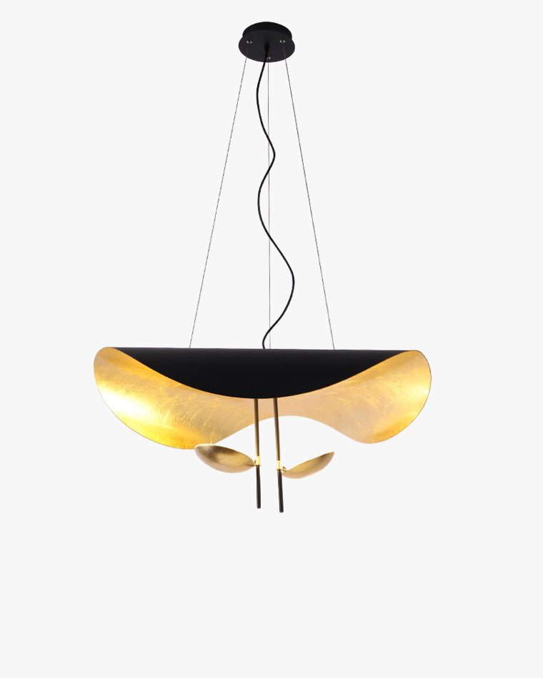 WOMO Moderne Pendelleuchte Indirekt Schwarz Gold Esstisch Metall-WM2088