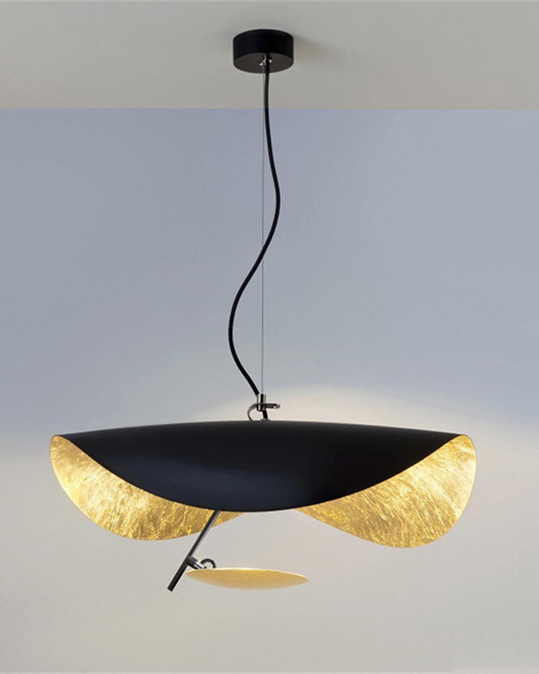 WOMO Moderne Pendelleuchte Indirekt Schwarz Gold Esstisch Metall-WM2088