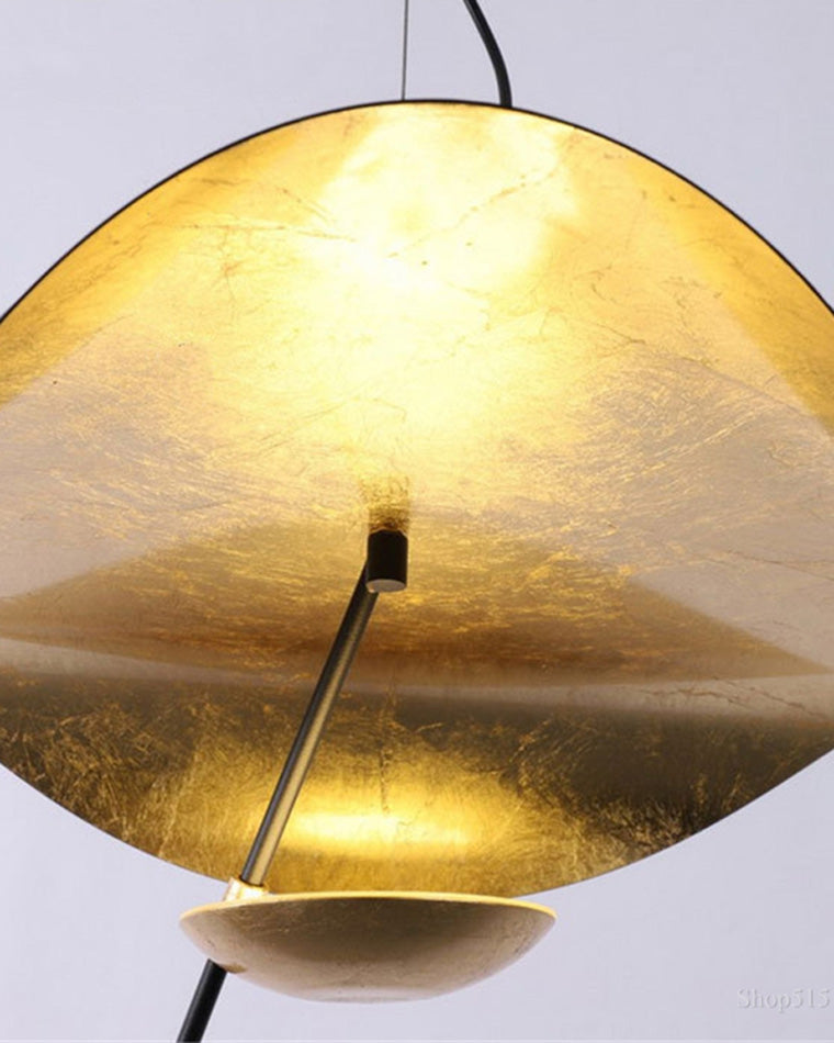 WOMO Moderne Pendelleuchte Indirekt Schwarz Gold Esstisch Metall-WM2088