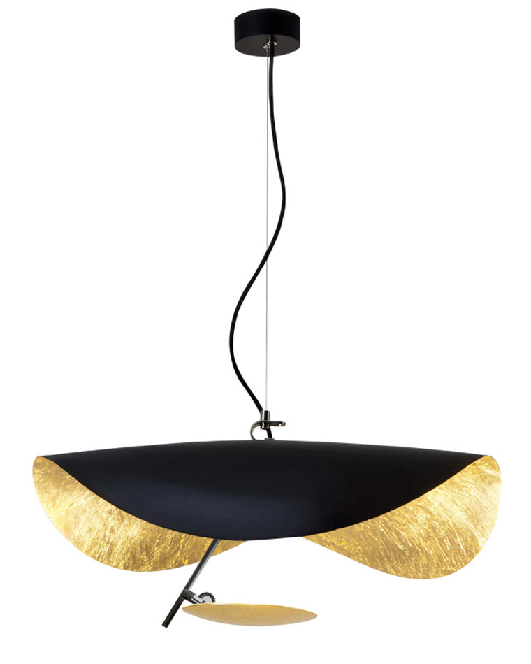 WOMO Moderne Pendelleuchte Indirekt Schwarz Gold Esstisch Metall-WM2088