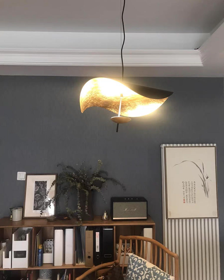WOMO Moderne Pendelleuchte Indirekt Schwarz Gold Esstisch Metall-WM2088