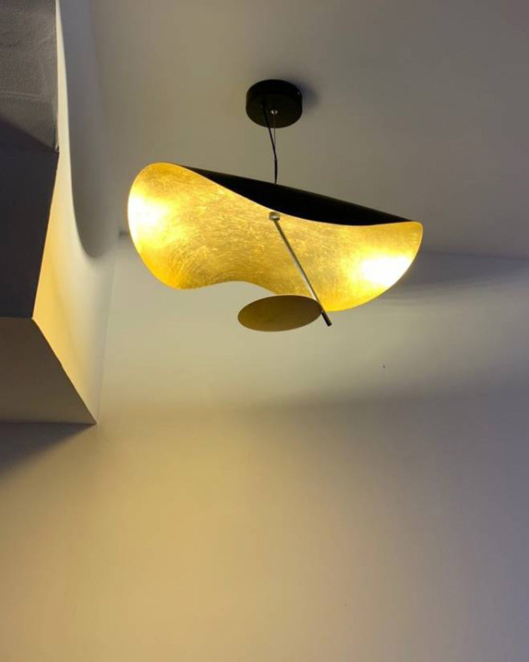 WOMO Moderne Pendelleuchte Indirekt Schwarz Gold Esstisch Metall-WM2088
