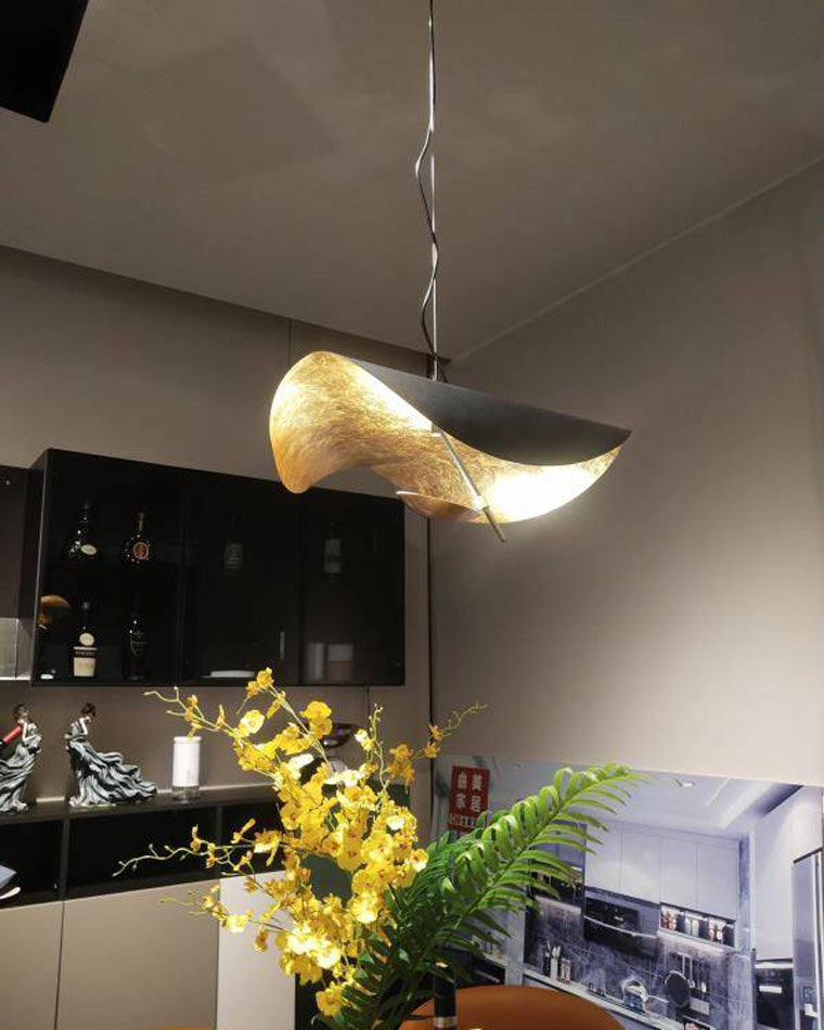 WOMO Moderne Pendelleuchte Indirekt Schwarz Gold Esstisch Metall-WM2088