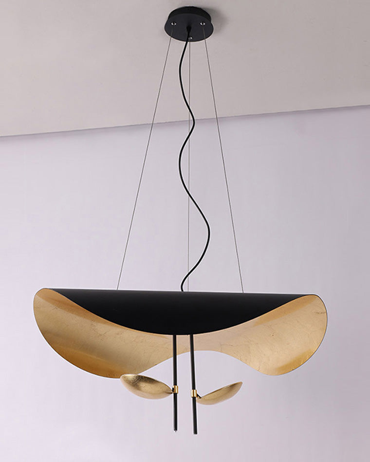 WOMO Moderne Pendelleuchte Indirekt Schwarz Gold Esstisch Metall-WM2088