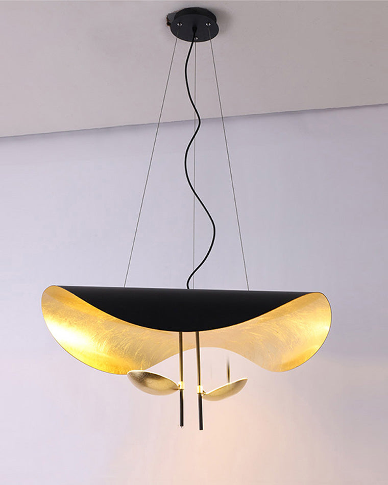 WOMO Moderne Pendelleuchte Indirekt Schwarz Gold Esstisch Metall-WM2088