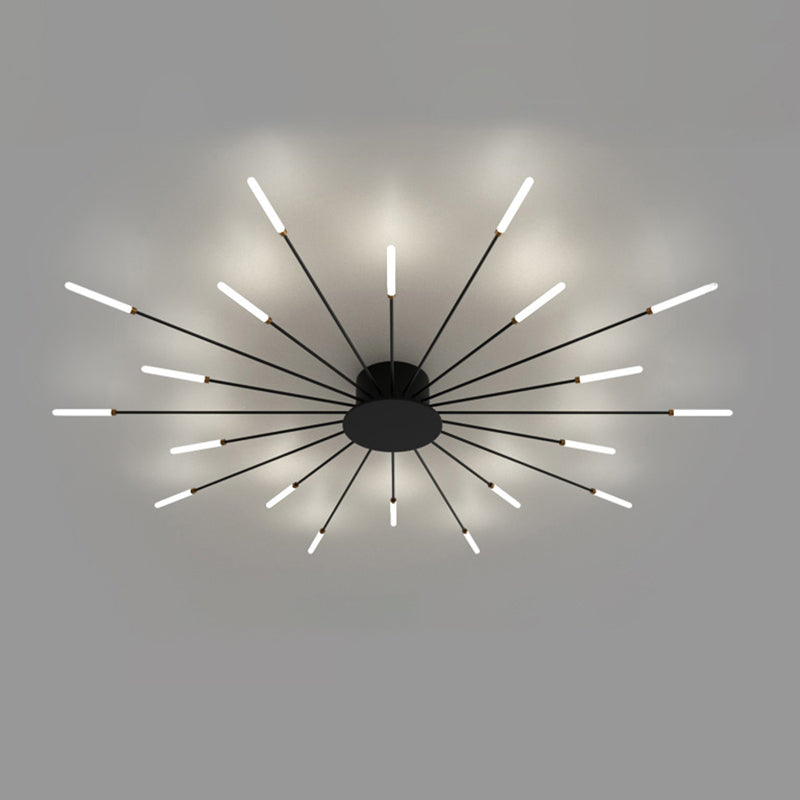 WOMO Unusual LED Ceiling Light Black Metal Large Living Room Modern-WM1000