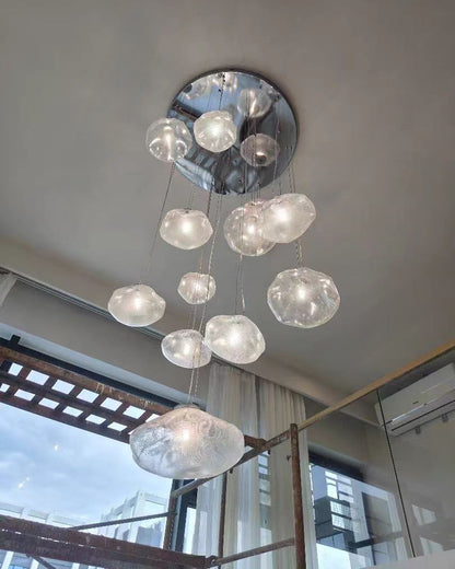 WOMO Cascading Blown Glass Pendant Chandelier-WM2101b