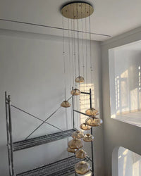 WOMO Pendant Light Chandelier Colorful Glass Stairwell-WM2101b
