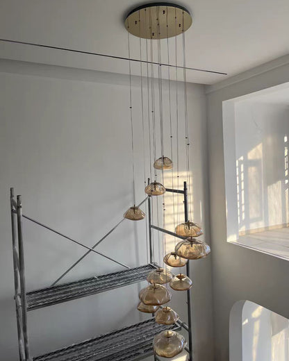 WOMO Cascading Blown Glass Pendant Chandelier-WM2101b