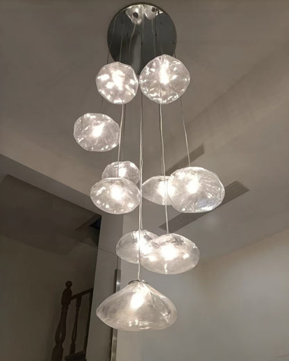 WOMO Cascading Blown Glass Pendant Chandelier-WM2101b