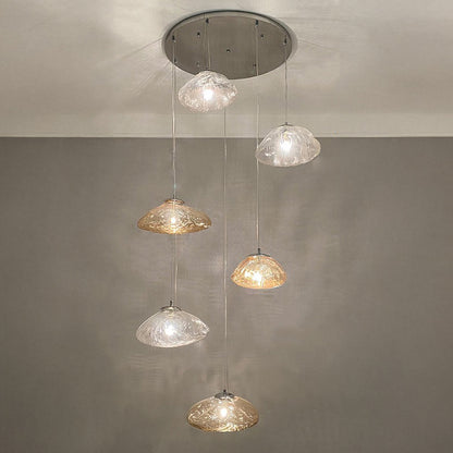 WOMO Cascading Blown Glass Pendant Chandelier-WM2101b