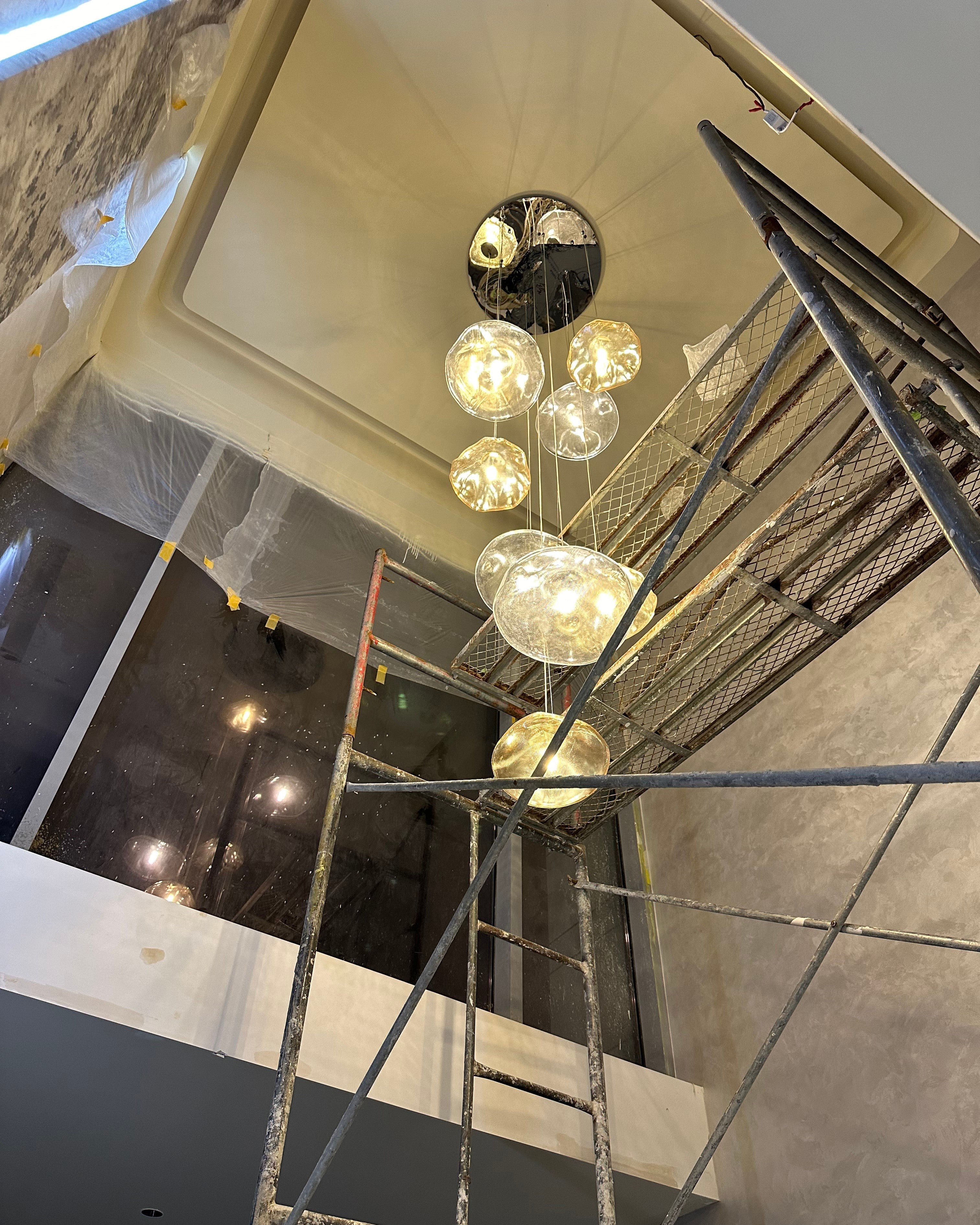WOMO Pendant Light Chandelier Colorful Glass Stairwell-WM2101b
